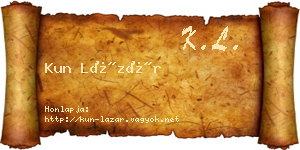 Kun Lázár névjegykártya